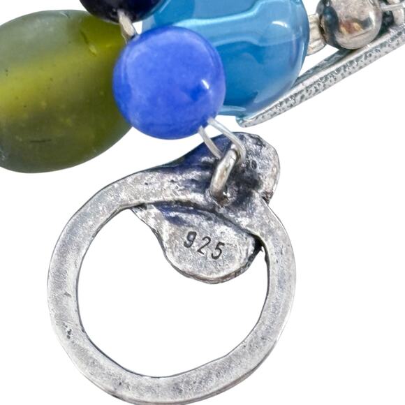 Estate Sterling Silver 925 Multi Bead Necklace 18.5" - Picture 5 of 7